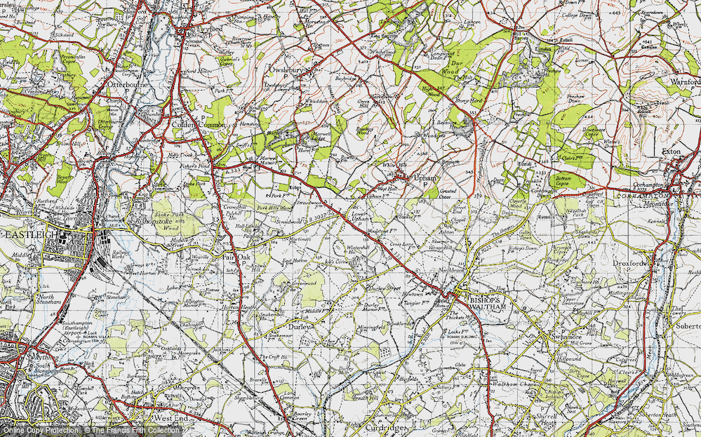 Old Map of Lower Upham, 1945 in 1945