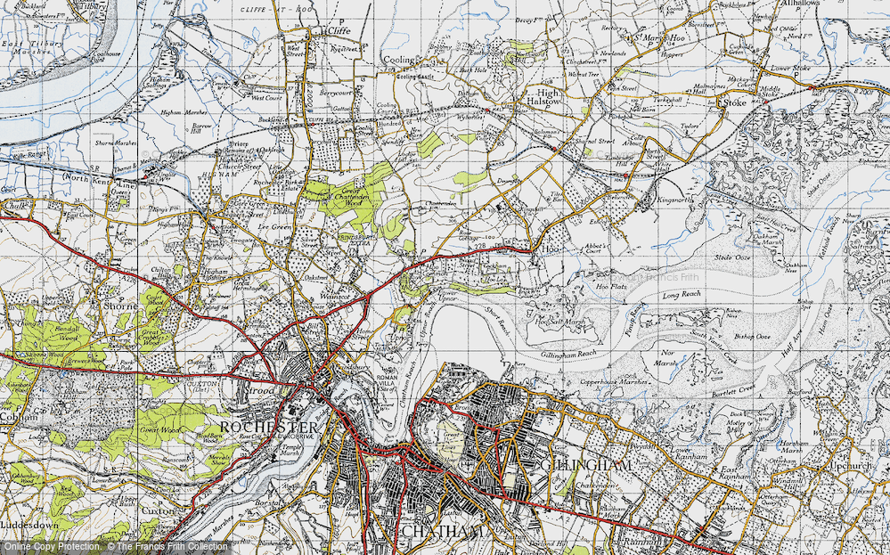 Old Map of Lower Upnor, 1946 in 1946