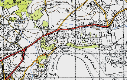 Old map of Lower Upnor in 1946