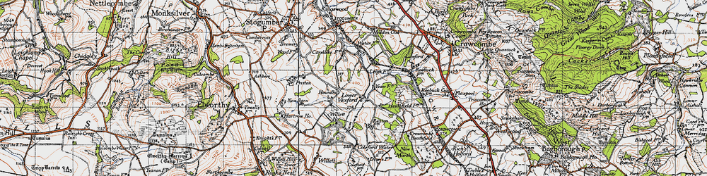 Old map of Lower Vexford in 1946