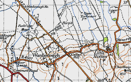Old map of Lower Wanborough in 1947