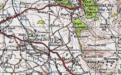 Old map of Lower Weacombe in 1946