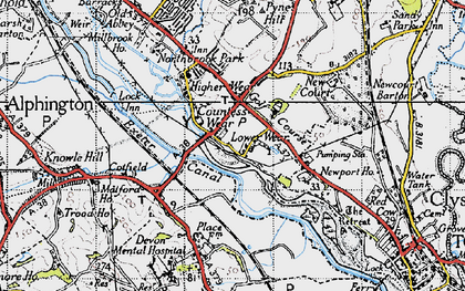 Old map of Lower Wear in 1946