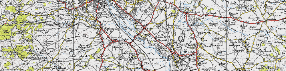Old map of Lower Wear in 1946