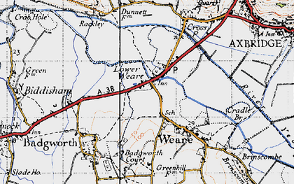 Old map of Lower Weare in 1946