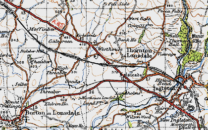 Old map of Lower Westhouse in 1947