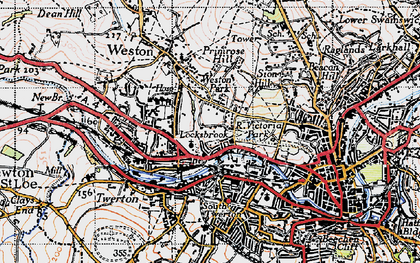 Old map of Lower Weston in 1946