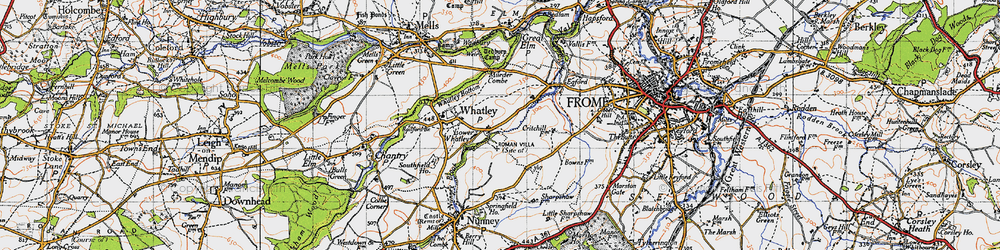 Old map of Lower Whatley in 1946