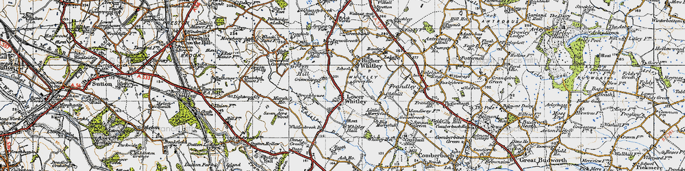Old map of Whitley Brook in 1947