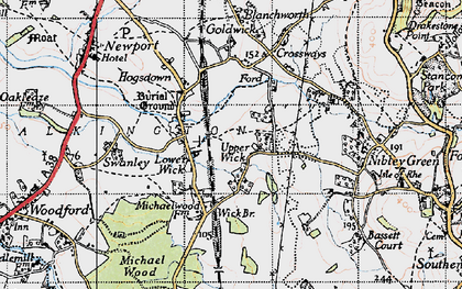 Old map of Lower Wick in 1946