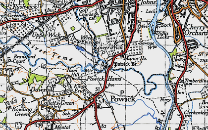 Old map of Lower Wick in 1947