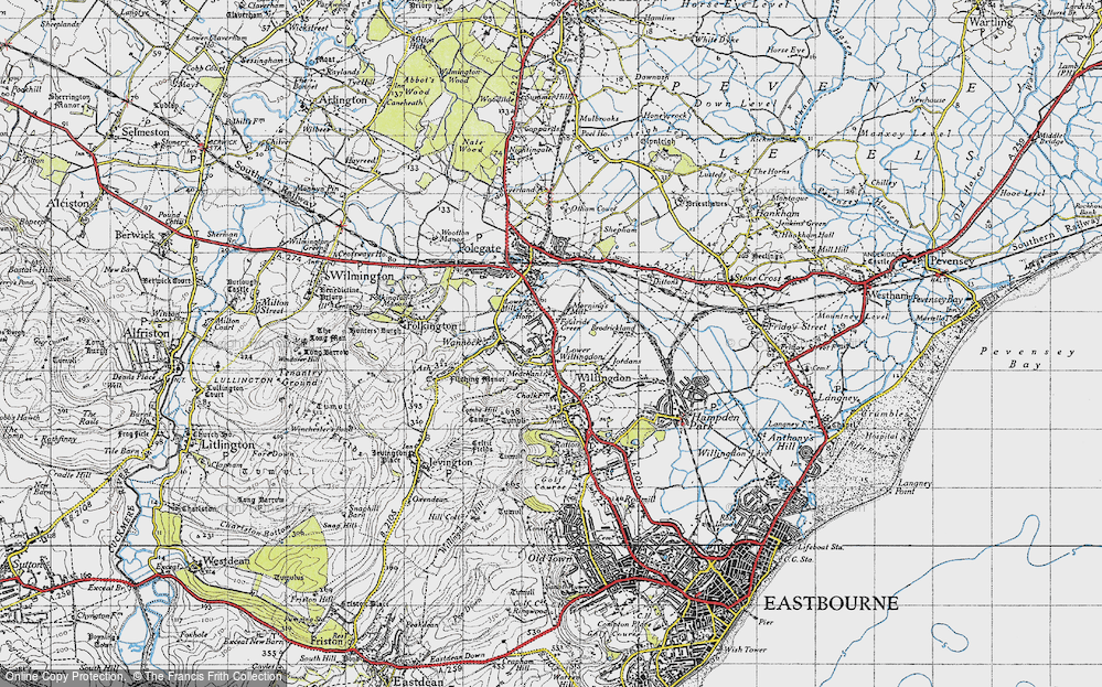 Old Map of Lower Willingdon, 1940 in 1940