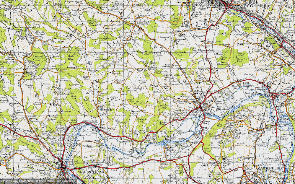 Old Map of Lower Woodend, 1947 in 1947