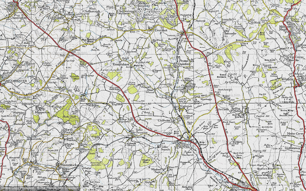 Old Map of Lower Wraxall, 1945 in 1945