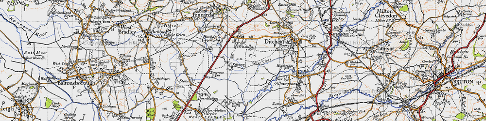 Old map of Lower Wraxall in 1946