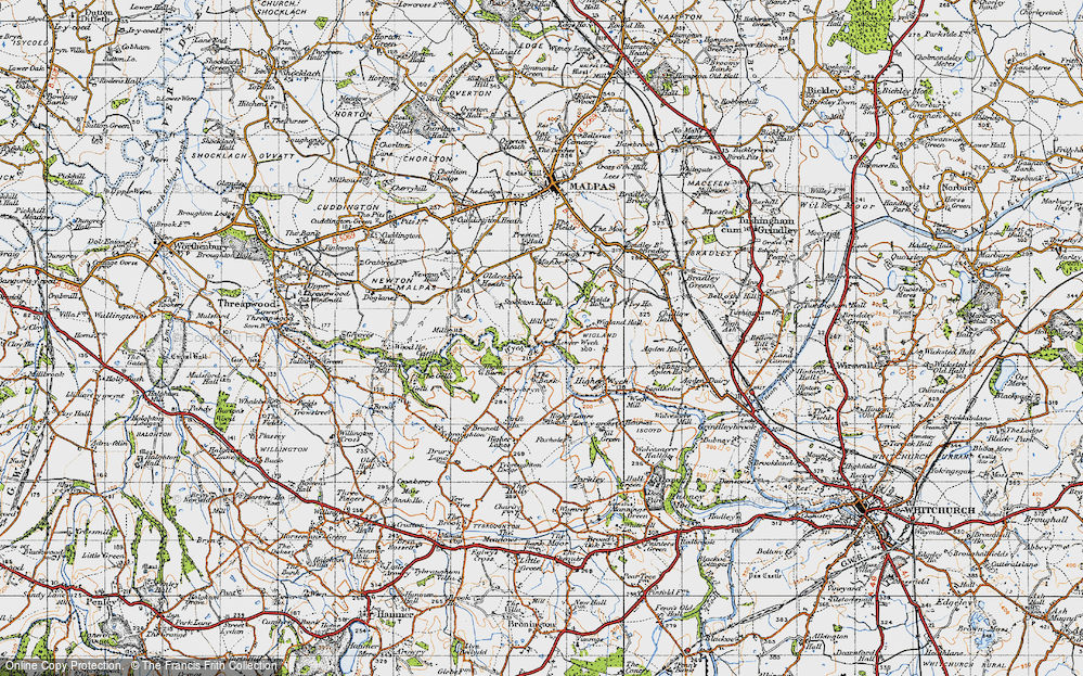 Old Map of Lower Wych, 1947 in 1947