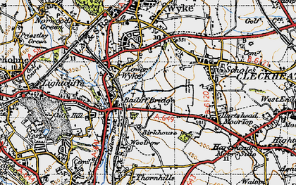 Old map of Lower Wyke in 1947