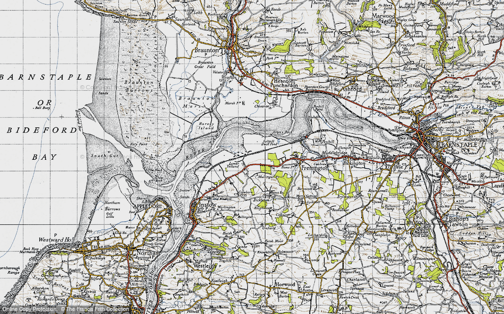 Old Map of Lower Yelland, 1946 in 1946