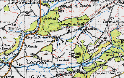 Old map of Lowertown in 1946