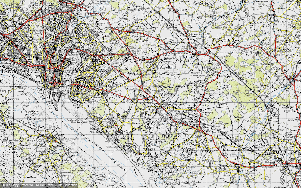 Old Map of Lowford, 1945 in 1945