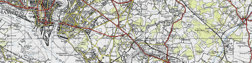 Old map of Lowford in 1945