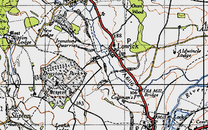 Old map of Lowick in 1946
