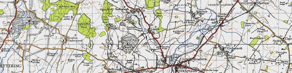 Old map of Lowick in 1946