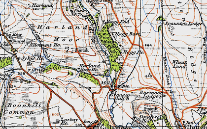 Old map of White Sykes in 1947