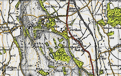 Old map of Lowther in 1947