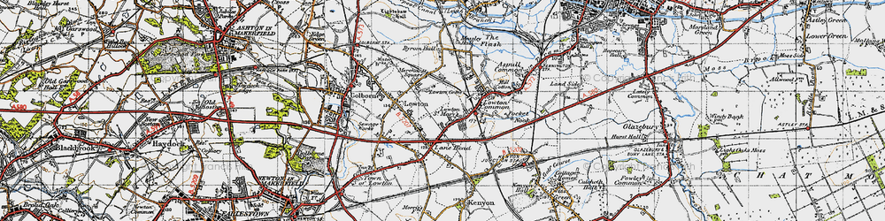 Old map of Lowton in 1947