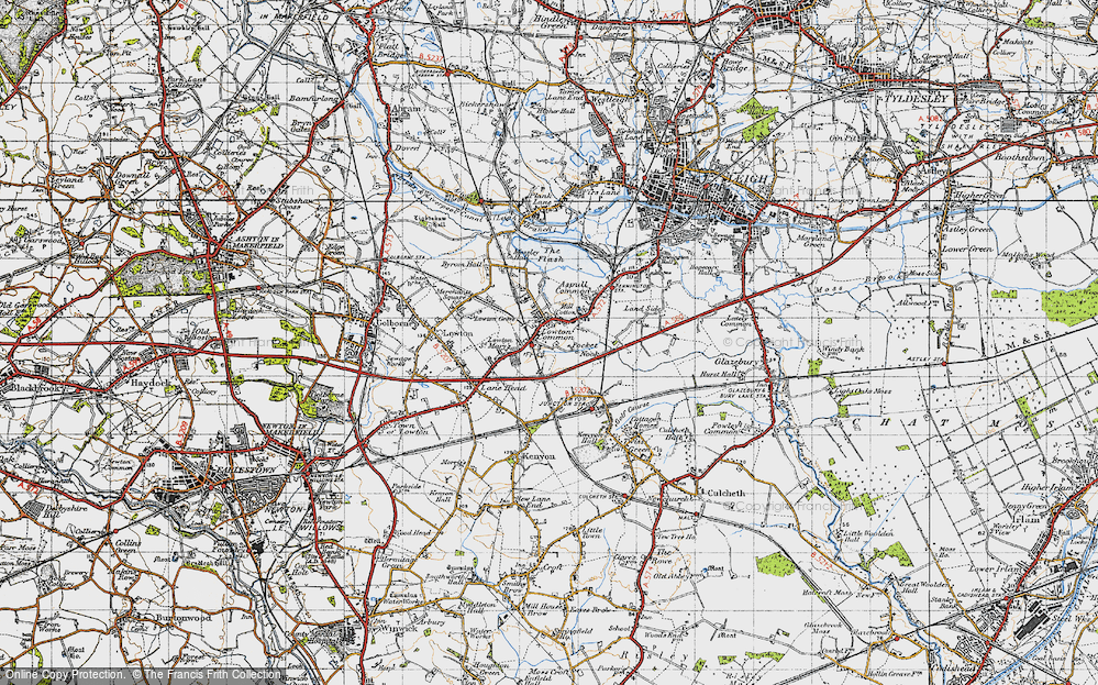 Old Map of Lowton Common, 1947 in 1947