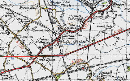 Old map of Lowton Common in 1947