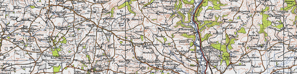 Old map of Loxbeare in 1946