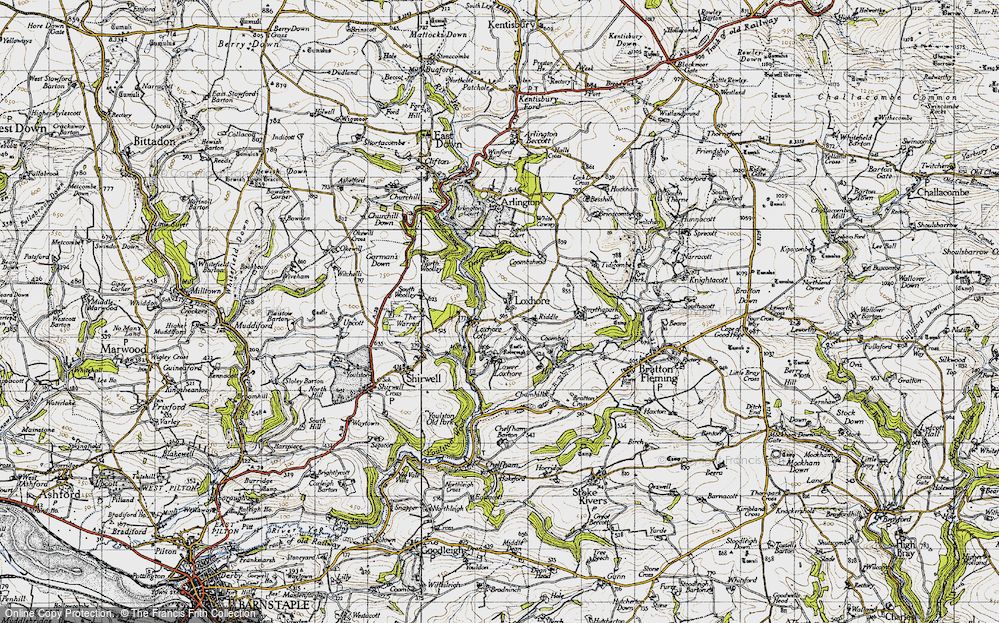Old Map of Loxhore, 1946 in 1946