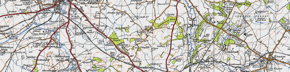 Old map of Loxley in 1946