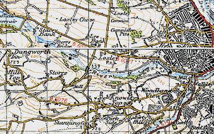 Old map of Loxley in 1947