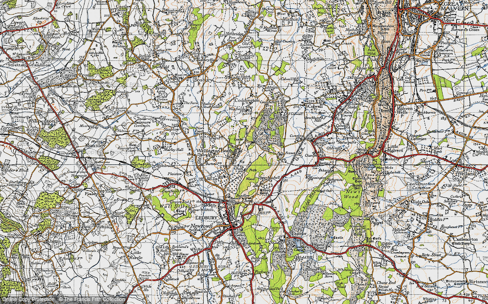 Old Map of Historic Map covering Petty France in 1947