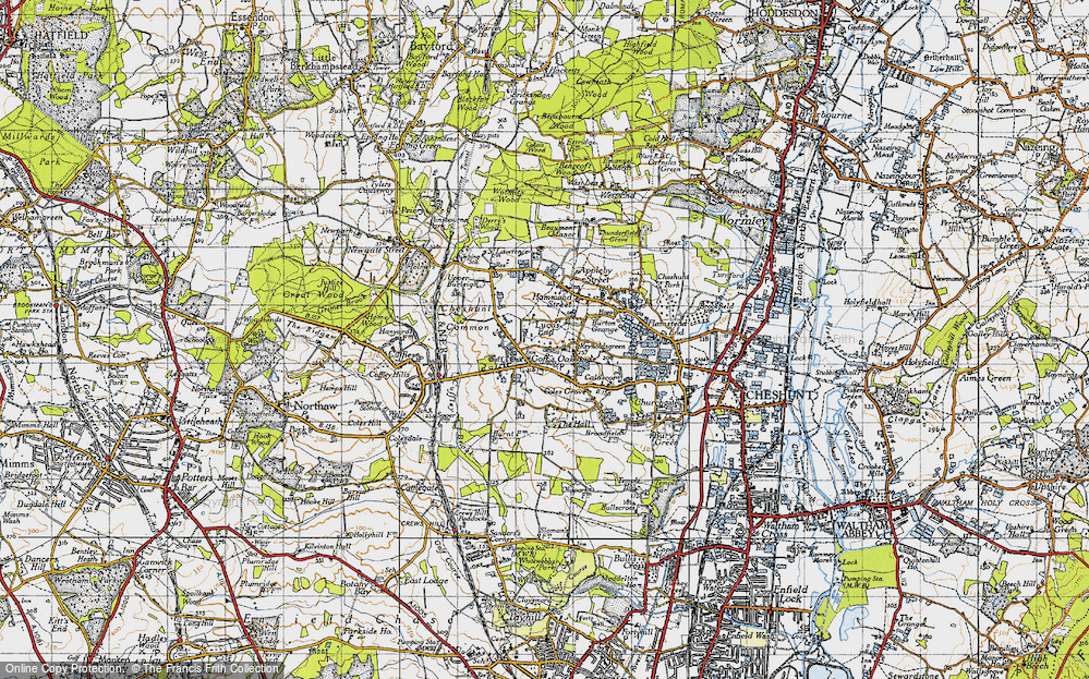 Old Map of Lucas End, 1946 in 1946