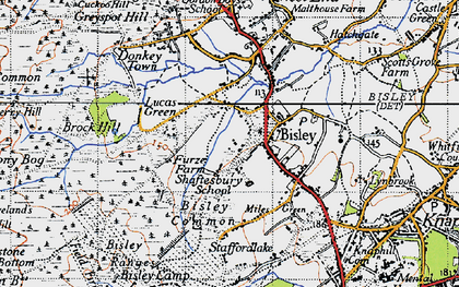 Old map of Lucas Green in 1940
