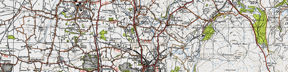 Old map of Lucas Green in 1947