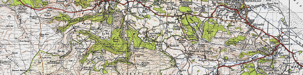 Old map of Wychanger in 1946