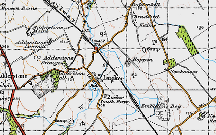 Old map of Adderstone Lowmill in 1947
