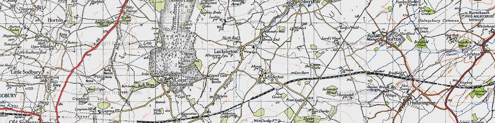 Old map of Luckington in 1946