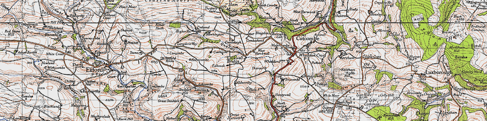 Old map of Larcombe Brook in 1946