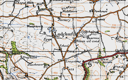 Old map of Black Moor in 1946