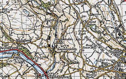 Old map of Luddenden in 1947