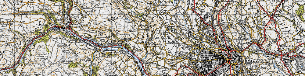 Old map of Luddenden in 1947