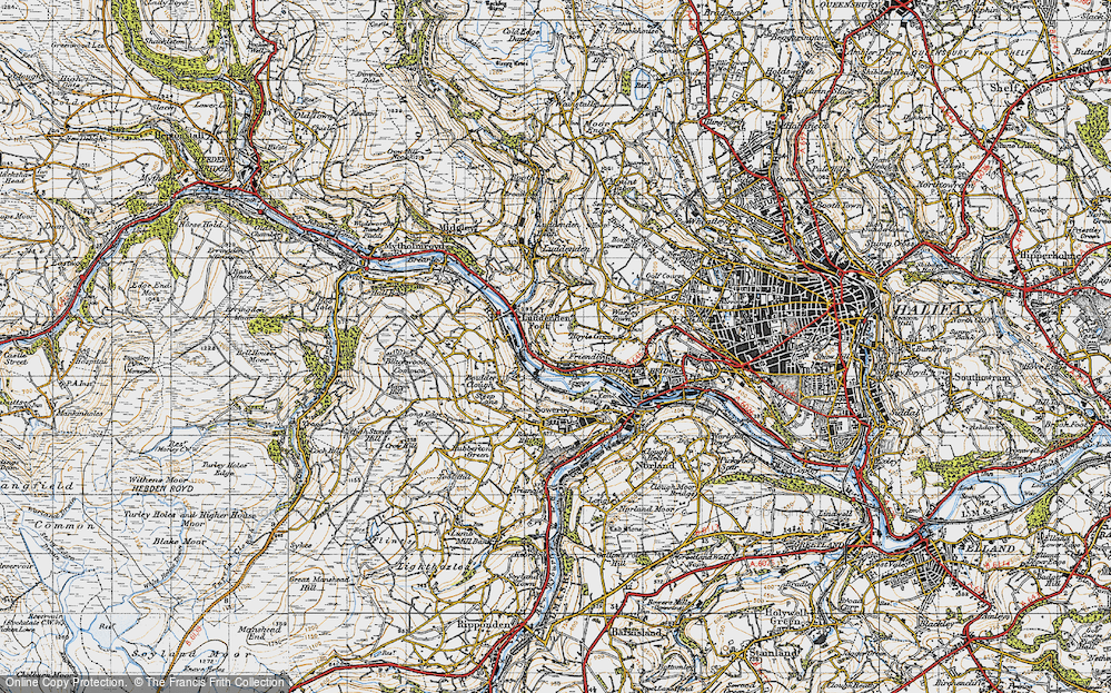 Old Map of Luddenden Foot, 1947 in 1947