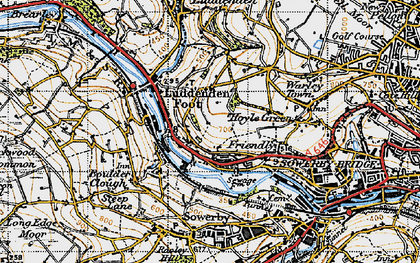 Old map of Luddenden Foot in 1947