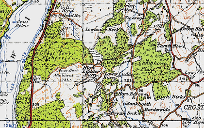 Old map of Ludderburn in 1947